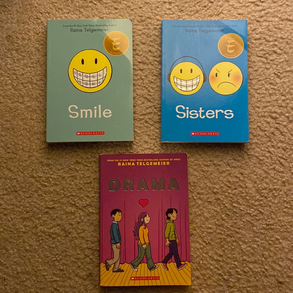 Smile, sisters, and Drama comic books by Raina Telgemeier